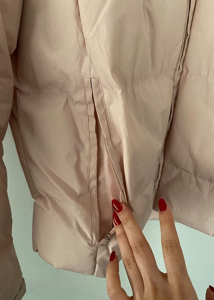 toz pembe şişme mont - Görsel 3