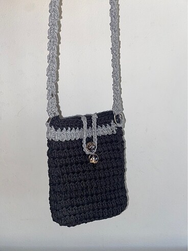 örgü telefon çantası - Görsel 2
