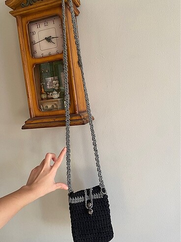örgü telefon çantası - Görsel 4
