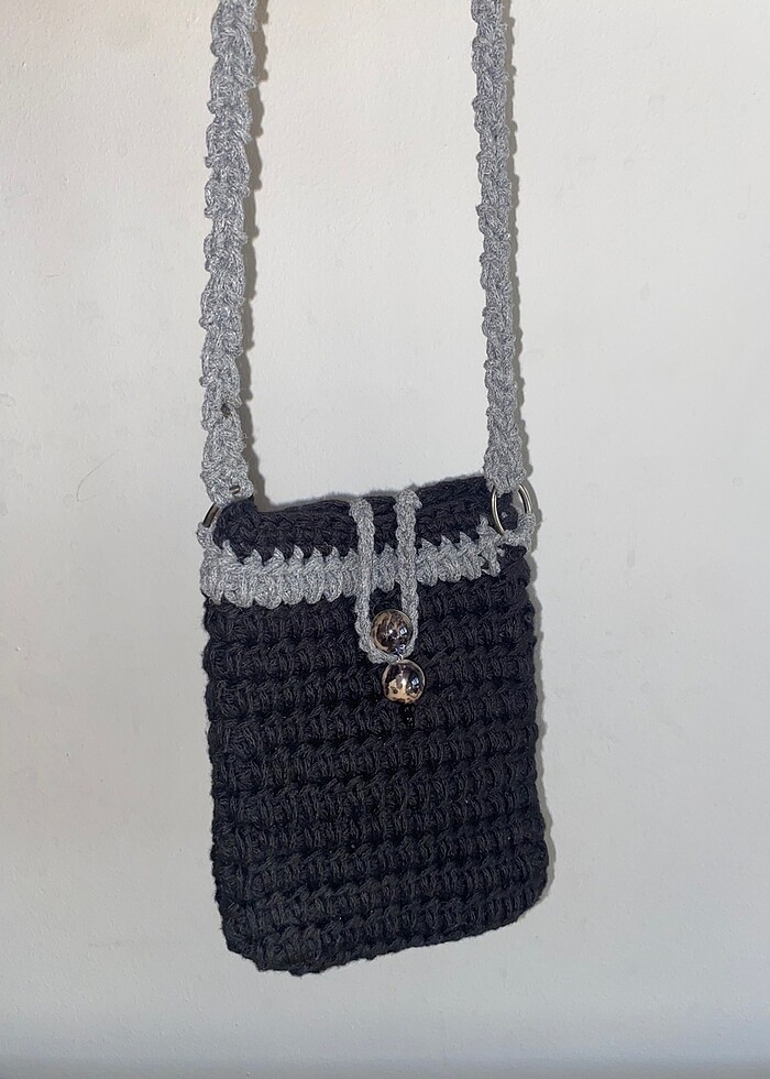 örgü telefon çantası - Görsel 2