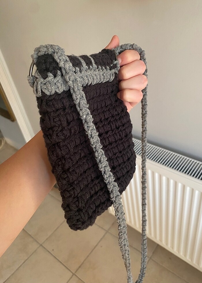 örgü telefon çantası - Görsel 5