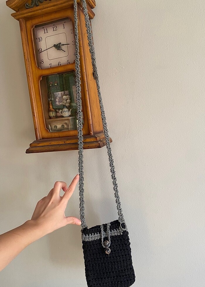 örgü telefon çantası - Görsel 4