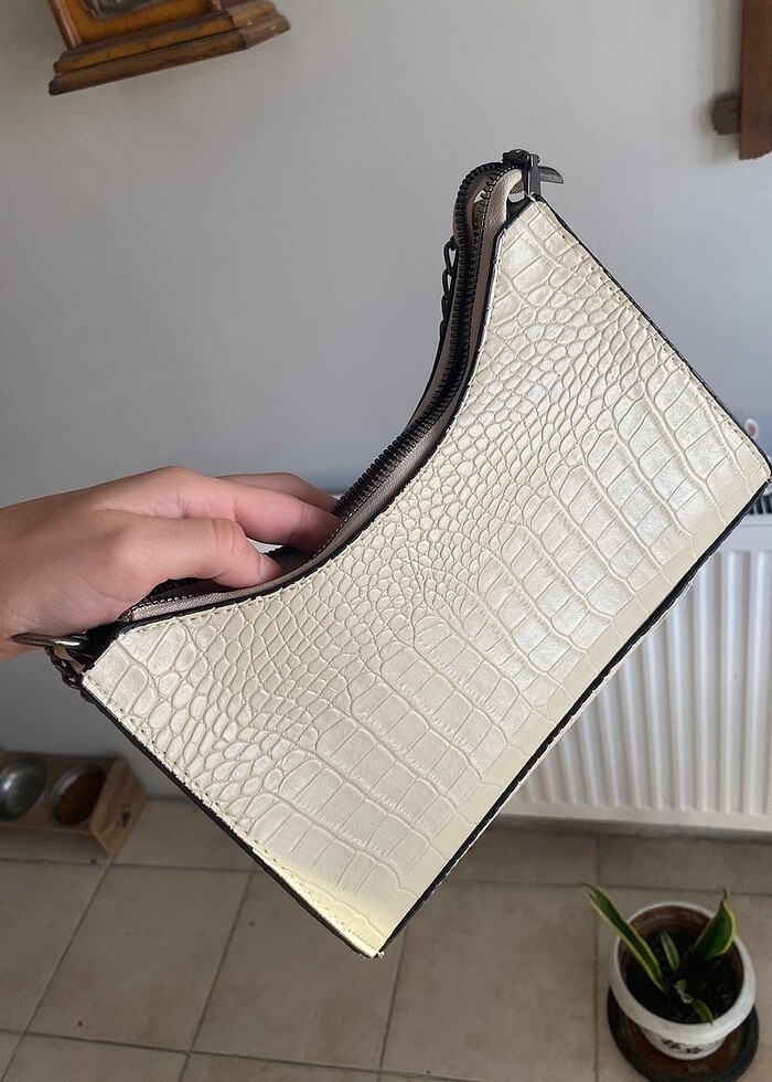 krem rengi zincir kol çantası - Görsel 4