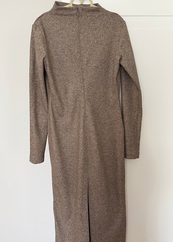 Zara  Kahverengi Uzun Yün elbise - Görsel 2