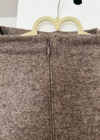 Zara  Kahverengi Uzun Yün elbise - Görsel 3