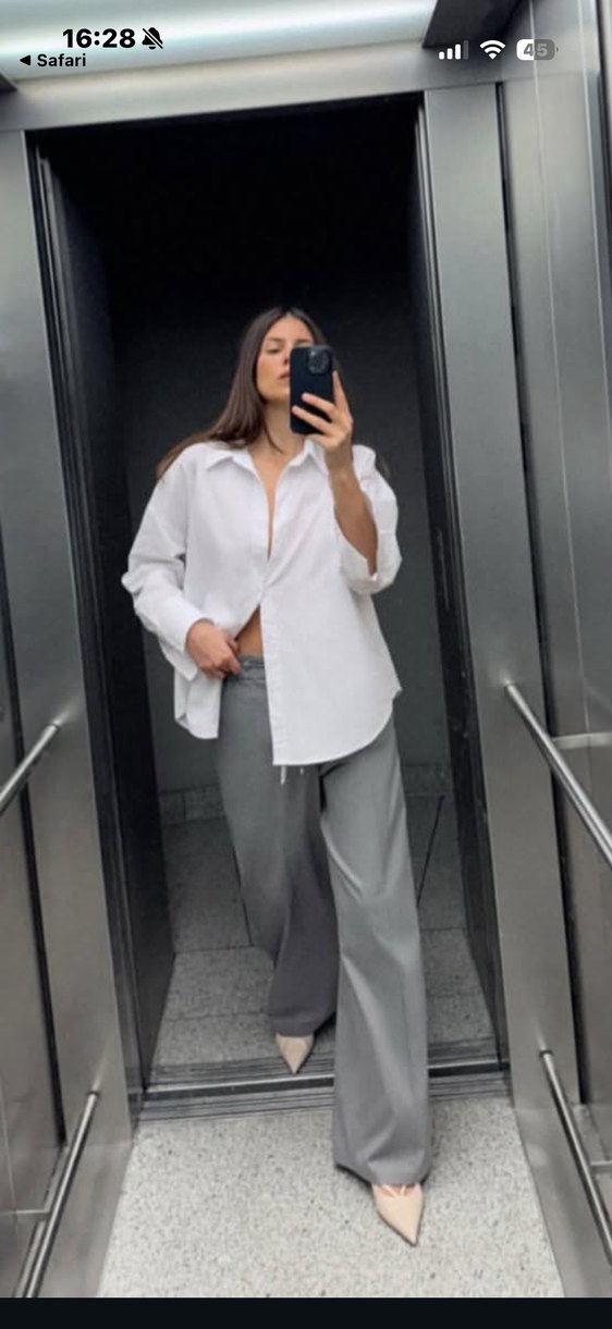 Zara beli lastikli geniş paça - Görsel 2