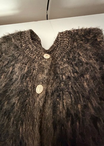 Mango. Kahverengi Örgü Kadın Hırka - Görsel 2