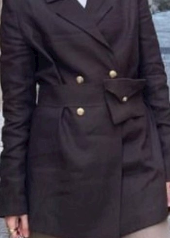 Twoberriesss saf keten blezar ceket - Görsel 2