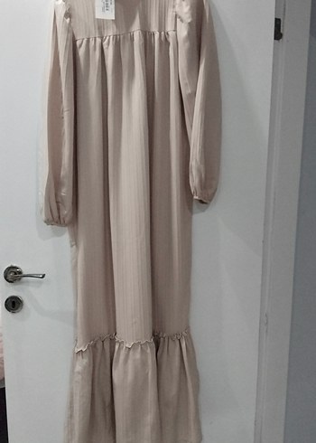 Bej Kadın Uzun Elbise Robalı - Görsel 2