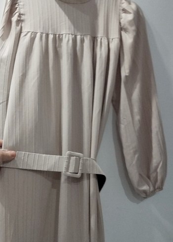 Bej Kadın Uzun Elbise Robalı - Görsel 4