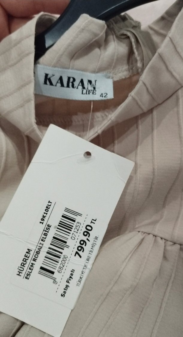 Bej Kadın Uzun Elbise Robalı - Görsel 3