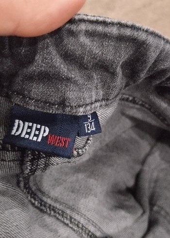 Kızlar için Gri Bol Kesim Denim şort - Görsel 3