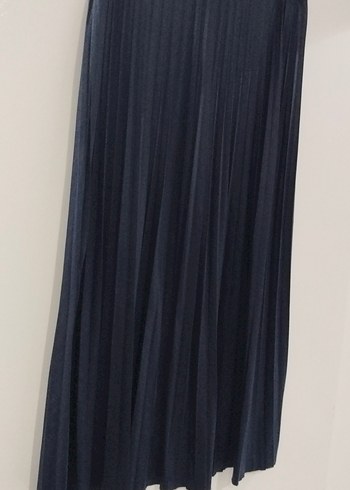 Lacivert Piliseli Kadın Uzun Etek - Görsel 2