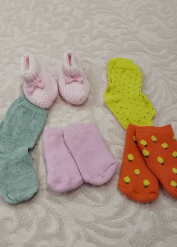 Kız Çocuk Renkli Örgü Çorap Seti - Görsel 3
