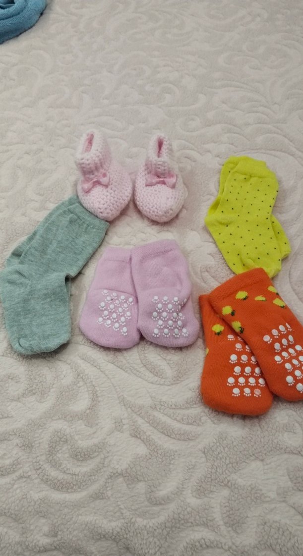 Kız Çocuk Renkli Örgü Çorap Seti - Görsel 2