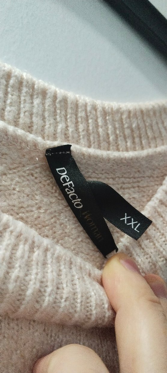 Nakışlı Bej Kadın Triko Kazak - Görsel 3