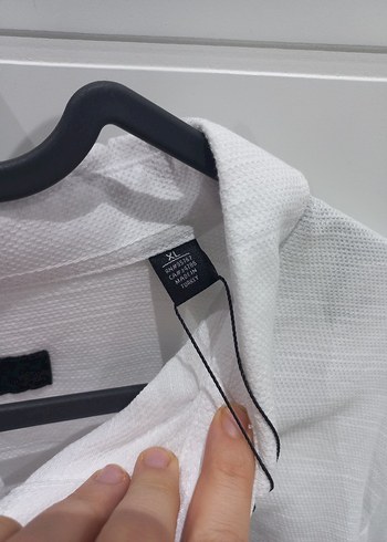 Erkek Beyaz Keten Gömlek - Görsel 4