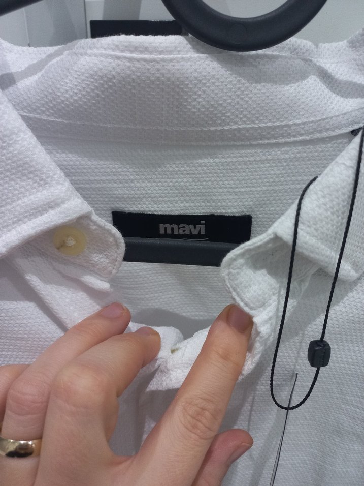 Erkek Beyaz Keten Gömlek - Görsel 3