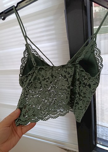 s Beden yeşil Renk Kadın Yeşil Dantel Mini Bralet esnektir ürün s/m kullanabilir