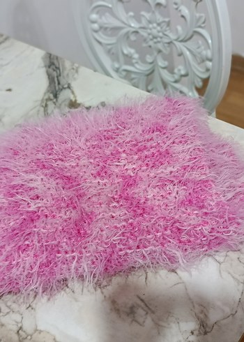  Beden Pembe Örgü Kadın Şal