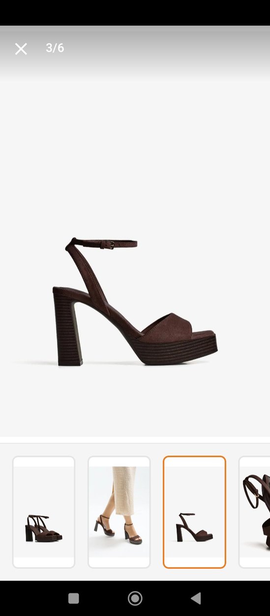 Kahverengi Süet Platform Topuklu Kadın Sandalet - Görsel 3