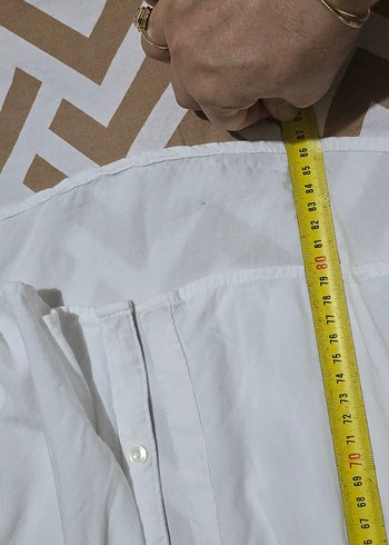 42 Beden Düğmeli Beyaz Uzun Kollu Pamuklu Gömlek