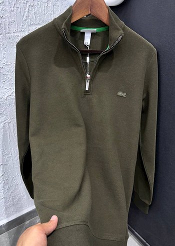 Erkek Gri Yarım Fermuarlı Yüksek Yaka Sweatshirt - Görsel 7