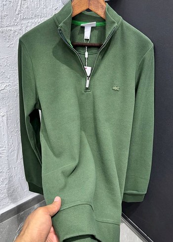 Erkek Gri Yarım Fermuarlı Yüksek Yaka Sweatshirt - Görsel 4
