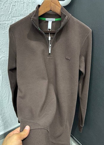 Erkek Gri Yarım Fermuarlı Yüksek Yaka Sweatshirt - Görsel 5