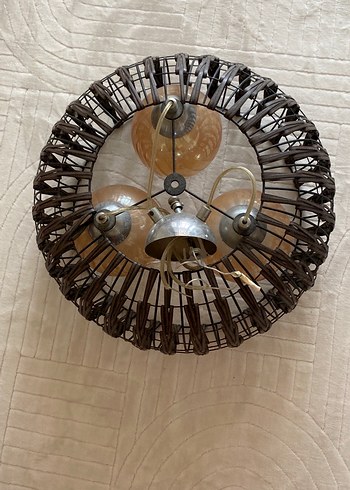 Diğer Diger Bej Kafes Tasarımlı Lamba iki hasarlı iki hasarsız