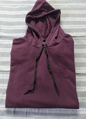 xxl Beden mor Renk Mor - Bordo arası renk Sweatshirt Kanguru Cepli