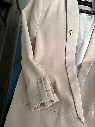 40 Beden ten rengi Renk Pudra blazer ceket