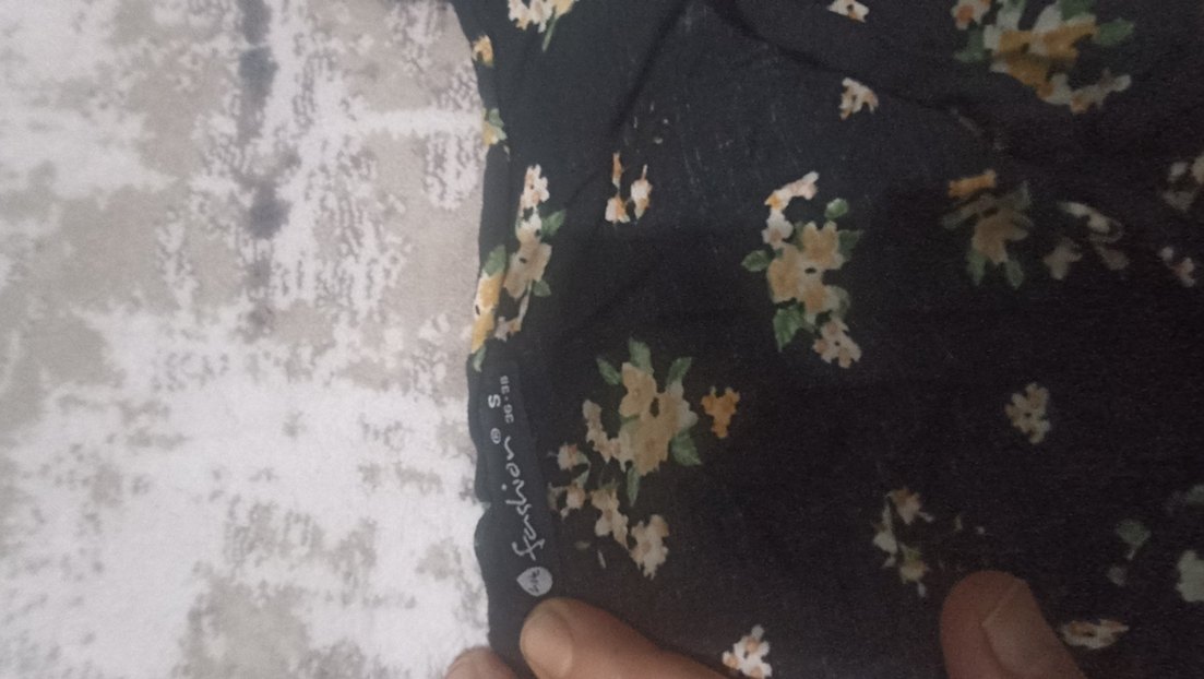 Siyah Desenli Uzun Fırfırlı Bohem Elbise - Görsel 3