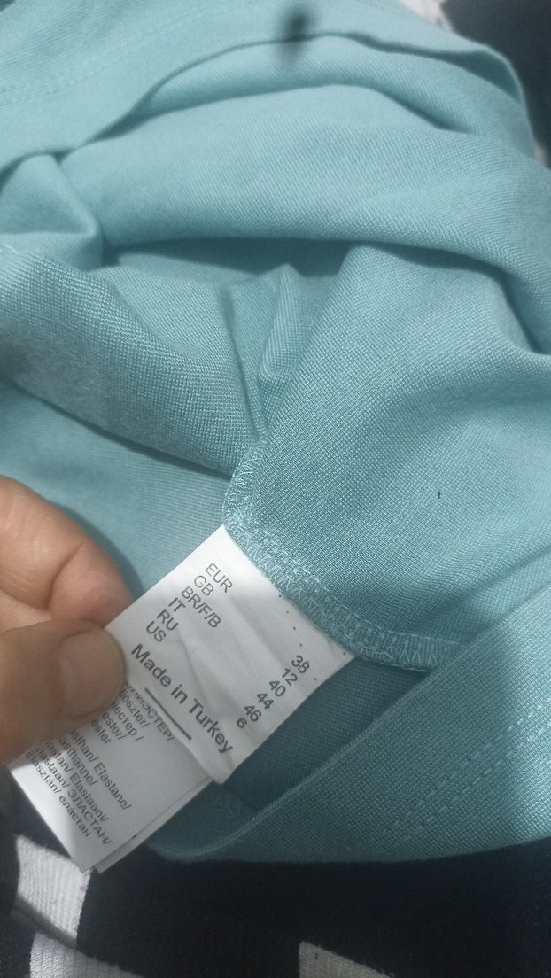 Uzun Kollu Turkuaz Mini V Yaka Elbise - Görsel 3