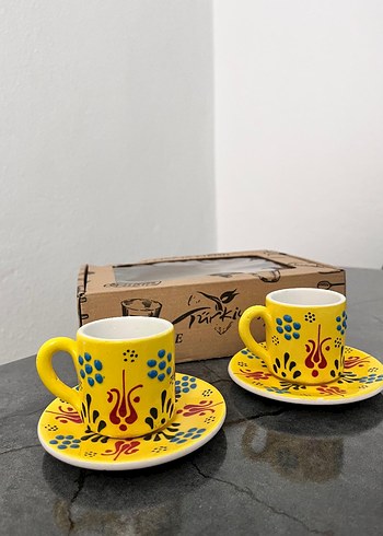 Sarı Desenli 2'li Fincan Takımı - Görsel 2