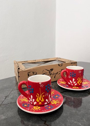 Renkli 2'li Kırmızı Fincan Takımı - Görsel 2