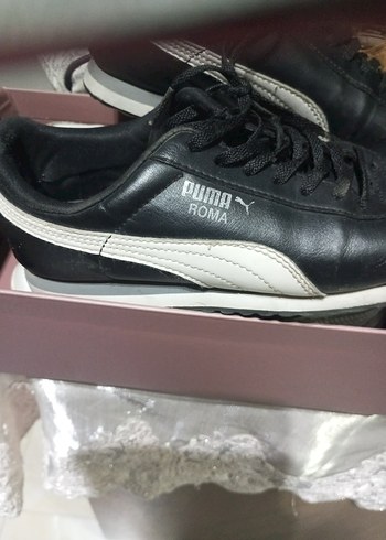 Puma Siyah Deri Kadın Dolgu Topuk Spor Ayakkabı