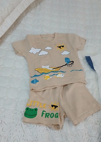 Renkli Baskılı Erkek Bebek Takımı şort takım - Görsel 2