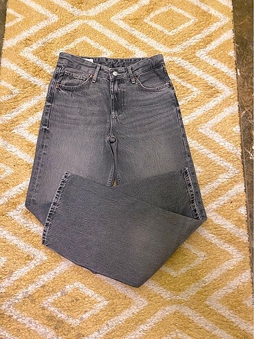 xs Beden gri Renk Zara Wide Leg Jean