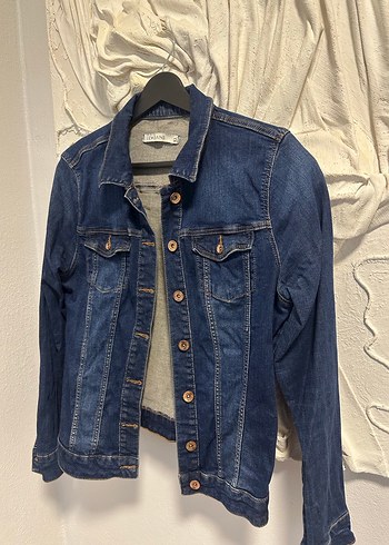 Kadın Mavi Denim Düğmeli Ceket - Görsel 2