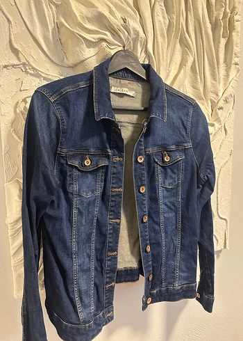 Kadın Mavi Denim Düğmeli Ceket - Görsel 3