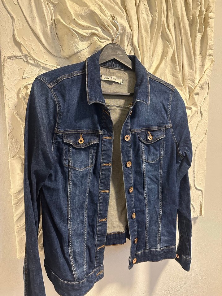 Kadın Mavi Denim Düğmeli Ceket - Görsel 3