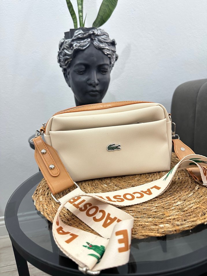 Bej Deri Kadın Çapraz Çanta - Görsel 2