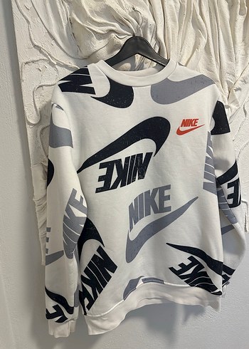Beyaz Nike Baskılı Kadın Sweatshirt - Görsel 5