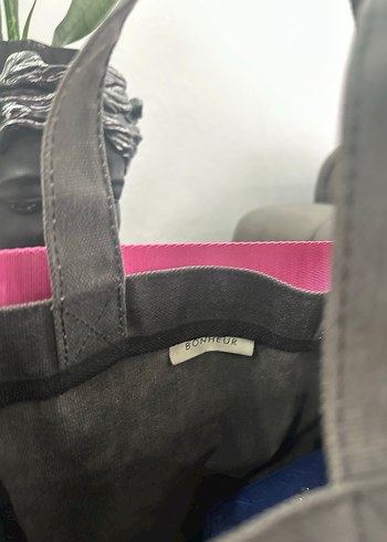  Beden gri Renk Pembe Baskılı Kadın Omuz Çantası