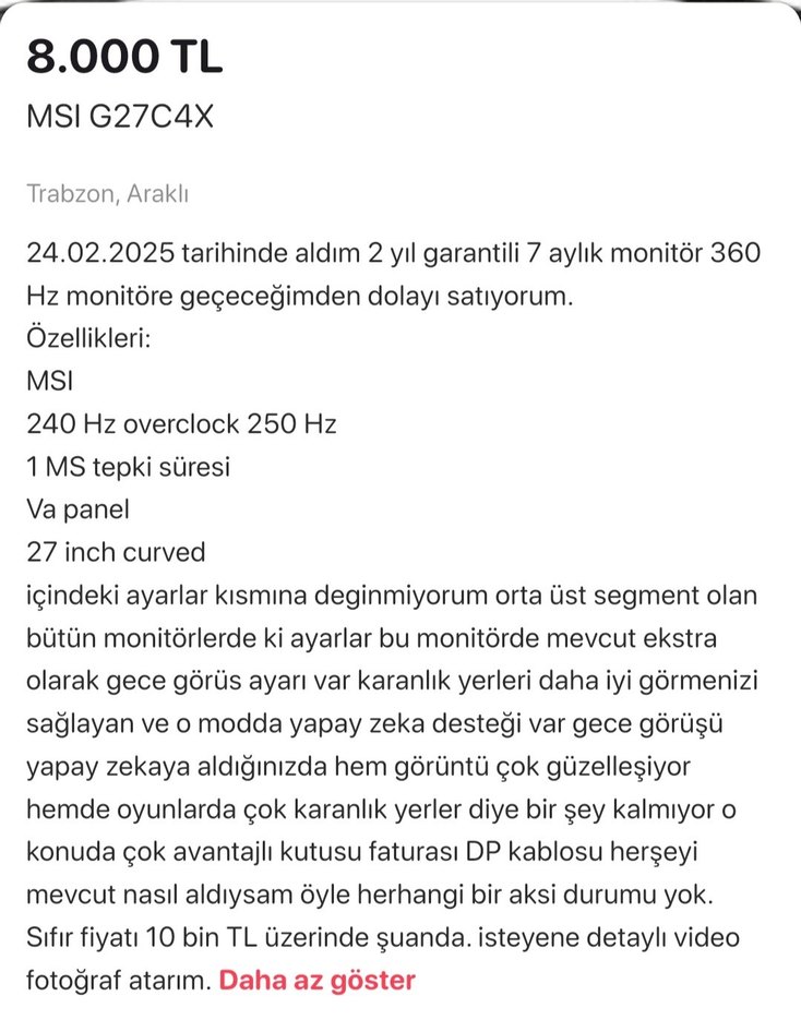 MSI 27" Siyah Kavisli Oyun Monitörü - Görsel 2