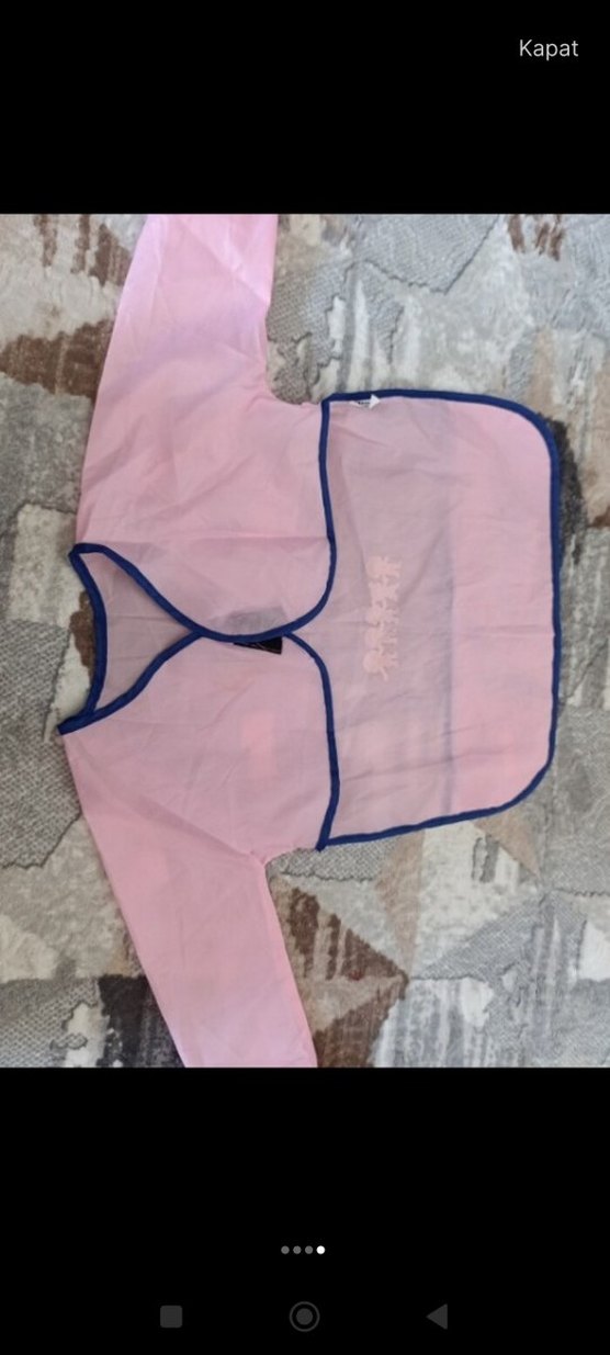 Pastel Pembe Baskılı Bebek Önlüğü - Görsel 3