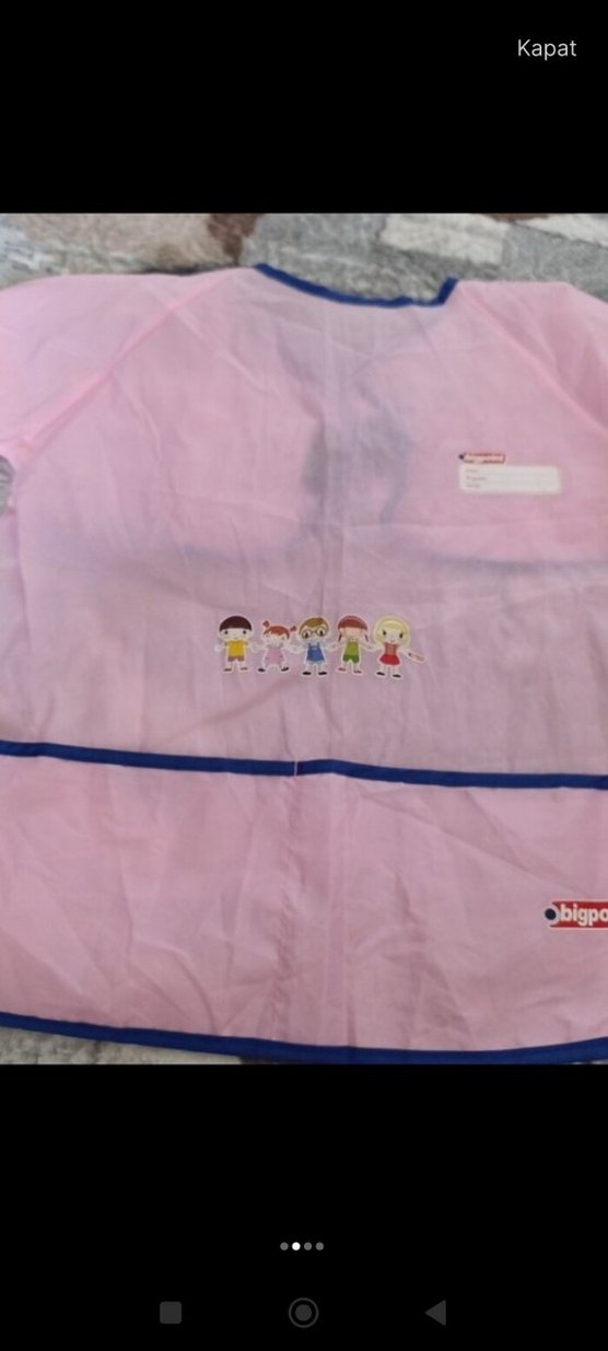 Pastel Pembe Baskılı Bebek Önlüğü - Görsel 2