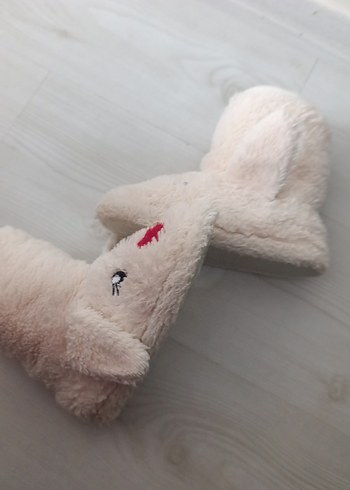 Kız Çocuk Beyaz Nakışlı Sıcak Ev Terliği - Görsel 6