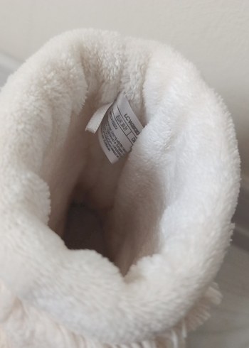 Kız Çocuk Beyaz Nakışlı Sıcak Ev Terliği - Görsel 3